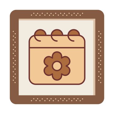 Sakura tarih simgesi, vektör çizimi 