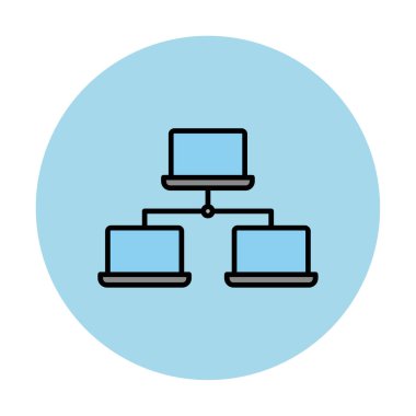 dizüstü bilgisayar ağı simgesi, vektör illüstrasyonu 