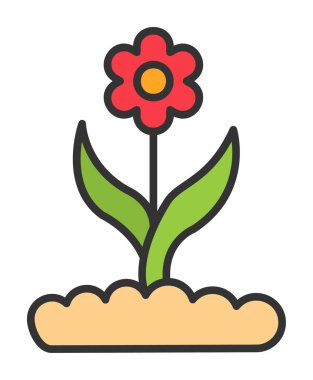  düz çiçek ikonu illüstrasyon tasarımı