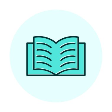 Basit düz web Açık Kitap simgesi tasarımı