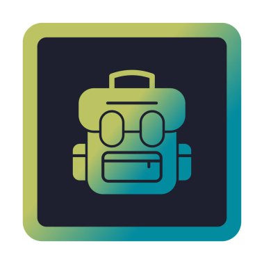 sırt çantası simgesi vektör illüstrasyonu