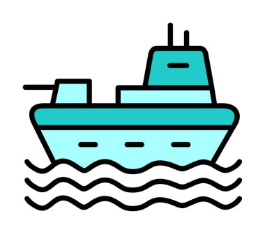 Gemi simgesi, vektör illüstrasyonu