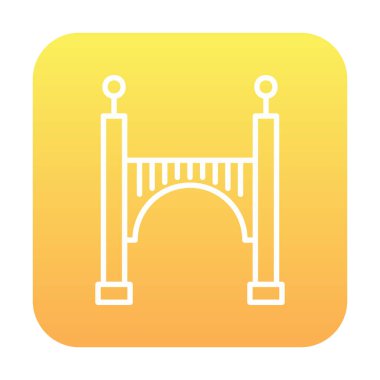 köprü düz simgesi, vektör illüstrasyon tasarımı 