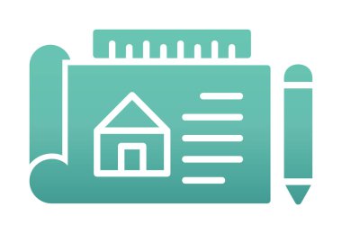 Basit Mimari Planı simgesi, vektör illüstrasyonu