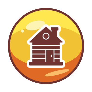 ahşap ev simgesi, vektör illüstrasyonu