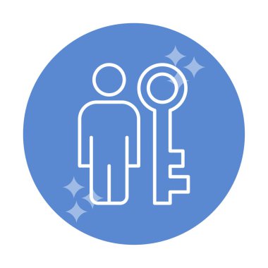 anahtar kişi ikon vektör illüstrasyonu