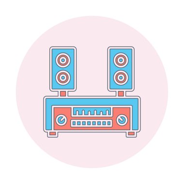 renk çizgisi ses hoparlörleri vektör çizimi 