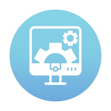 Bilgisayar ayarları simgesi, vektör çizim