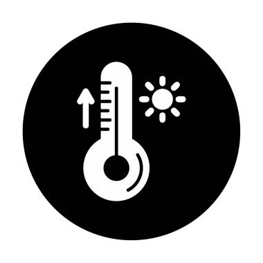 Termometre web simgesi, vektör çizim 