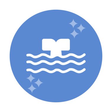 Moda tarzında izole edilmiş arka planda su ikonu olan balina kuyruğu