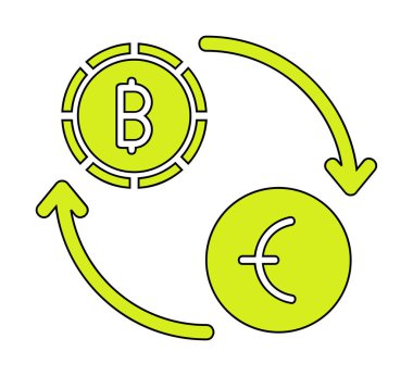 para birimi değişim simgesi, vektör illüstrasyonu