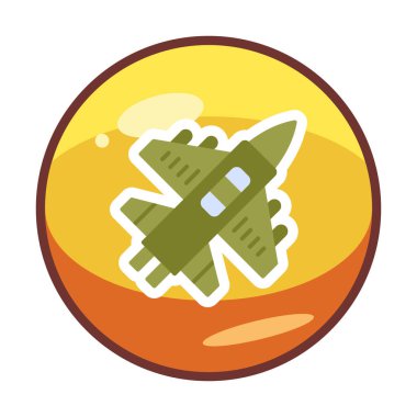 Askeri Uçak ikonu vektör illüstrasyonu