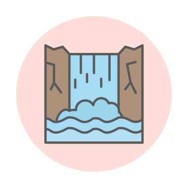 Basit Waterfal simgesi, vektör illüstrasyonu