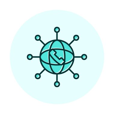 küresel teknoloji simgesi vektör illüstrasyonu