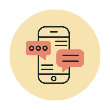 Basit akıllı telefon sohbet simgesi, vektör illüstrasyonu