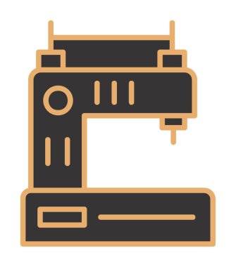 Moda düz biçimli dikiş makinesi simgesi.