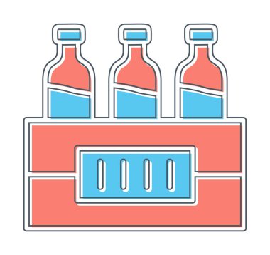 Su şişeleri. Web simgesi basit illüstrasyon 