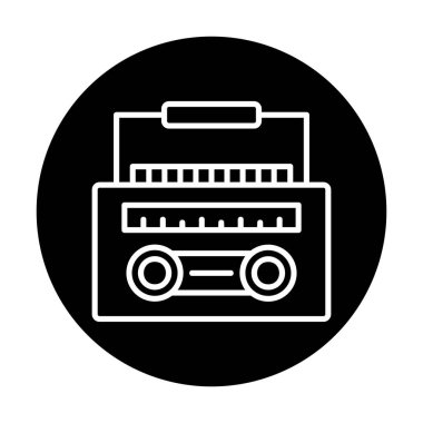 Basit Radyo Cassette simgesi illüstrasyonu  