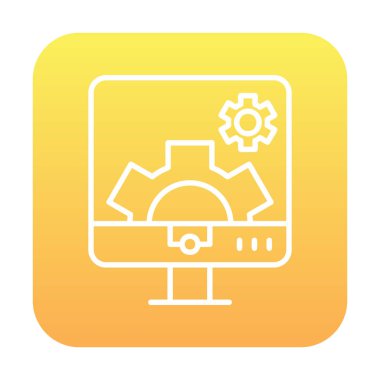 Bilgisayar ayarları simgesi, vektör çizim