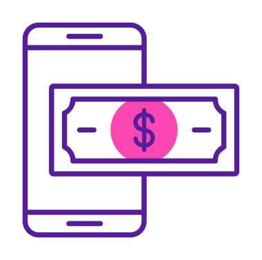 Basit Çevrimiçi Ödeme simgesi, vektör illüstrasyonu