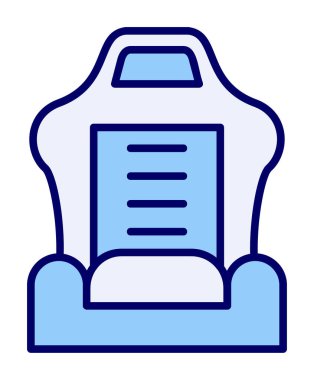 araba koltuğu simgesi, vektör illüstrasyonu 