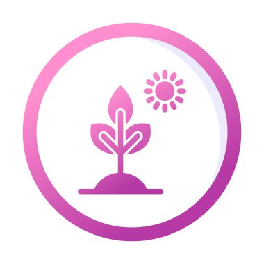 Biyoloji Bitki ana hatları simgesi beyaz arkaplanda izole edildi