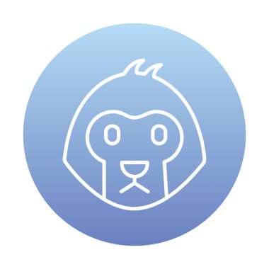 Basit maymun simgesi vektör illüstrasyonu  