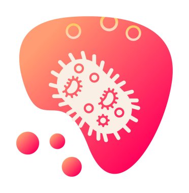 düz mikroorganizma ikon vektör çizimi 