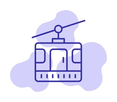 Modern Cable Car Cabin simgesinin vektör çizimi                   