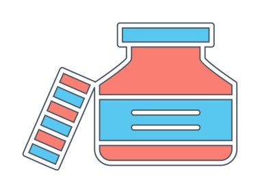 Mürekkep kavanozu simgesinin vektör çizimi 