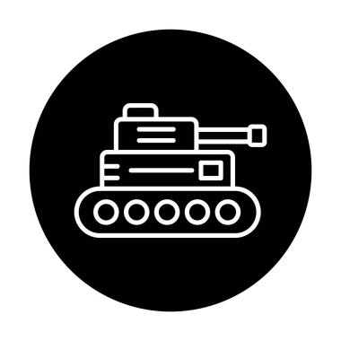 askeri tank simgesi vektör illüstrasyon