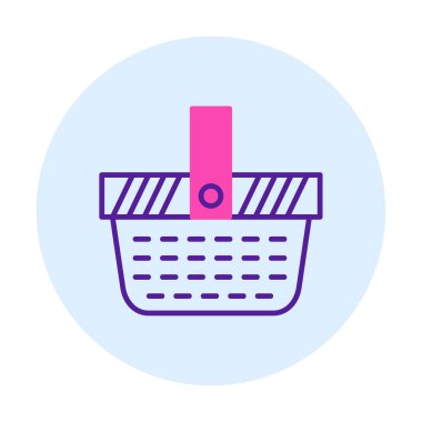 piknik sepeti web simgesi, vektör illüstrasyonu 