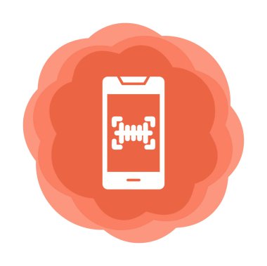 Basit barkod tarayıcı simgesi, vektör illüstrasyonu