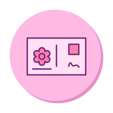 Kartpostal simgesi, vektör illüstrasyonu basit tasarım