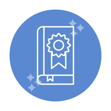 Kitap Madalyası simgesi, vektör illüstrasyonu 