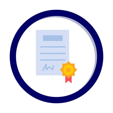 Sertifika vektör simgesi modern basit illüstrasyon                                 