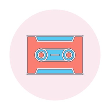 Kaset. Web simgesi basit illüstrasyon                               