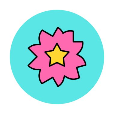 Sakura çiçek simgesi, vektör illüstrasyonu 