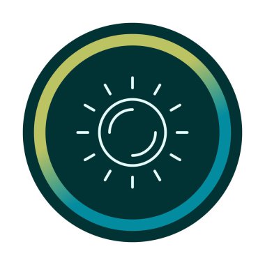 Güneş düz simge vektör çizim