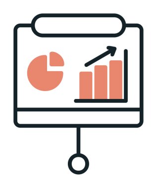 Sunum, iş istatistikleri ve pasta grafik ikonlu veri analizleri. iş analizleri, analizler, istatistikler, pasta grafiği