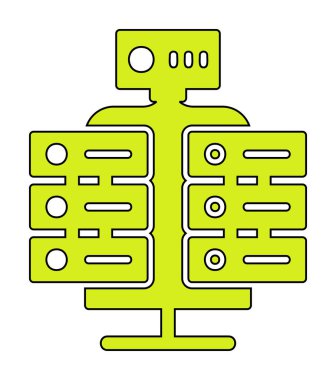 Ağ sunucu simgesinin vektör illüstrasyon tasarımı