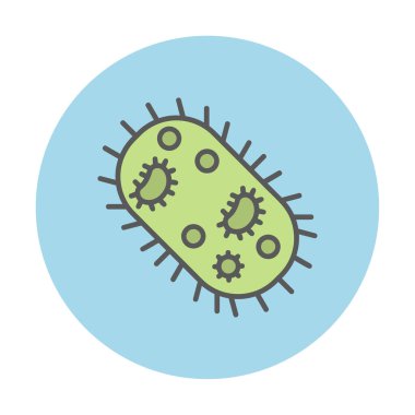 düz mikroorganizma ikon vektör çizimi 