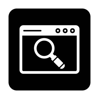 Basit Tarayıcı Arama simgesi, vektör illüstrasyonu