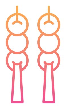 Dango tatlı ikonu, Japon mutfağı, vektör illüstrasyonu 