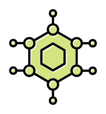 Basit Nanoteknoloji simgesi, vektör illüstrasyonu