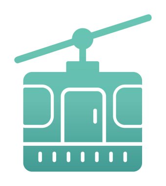 Modern Cable Car Cabin simgesinin vektör çizimi                   