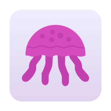 Denizanası. Web simgesi basit illüstrasyon                       