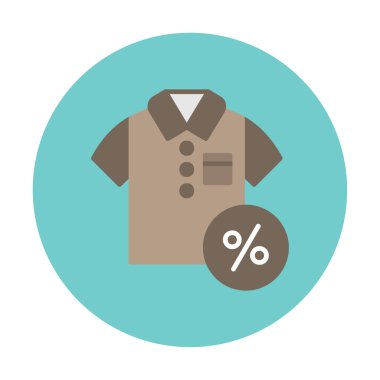 İndirimli Tshirt simgesi vektör illüstrasyonu