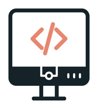 Kodlama. Web simgesi basit illüstrasyon                  