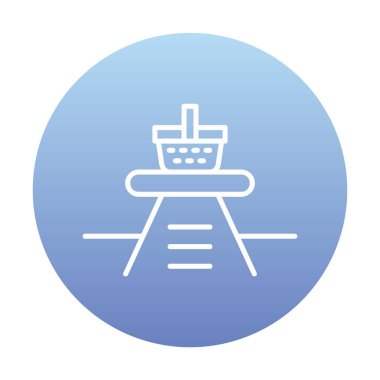 Piknik ikonunda yiyecek içeren sepetin vektör illüstrasyonu 